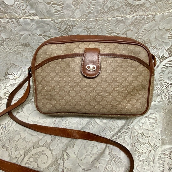 Celine, Cream Macadam Crossbody Handbag - Picture 1 of 16